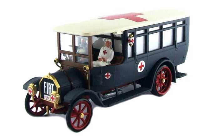 RIO - Fiat 18 BL Ambulance Croix Rouge + 2 Figurines - 1915  - RIO1915.2.D -