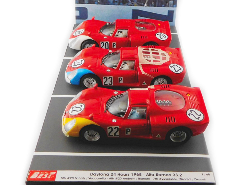 BEST - Alfa Romeo 33.2 n°20 - 22 - 23 - 24H Daytona 1968 5ème 6ème 7ème Place - BES9794D  -